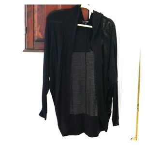 Express black, knit, hooded cardigan